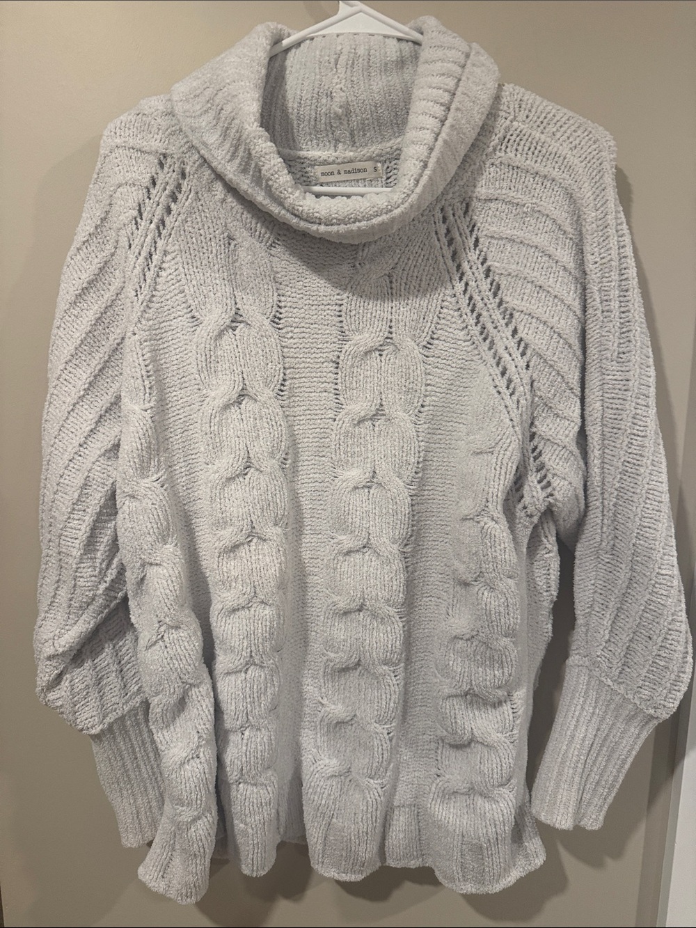 moon & madison grey Cable Turtleneck Sweater
